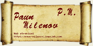 Paun Milenov vizit kartica